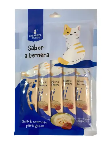 Snack Calabaza para Gatos - Ternera Paquete x5